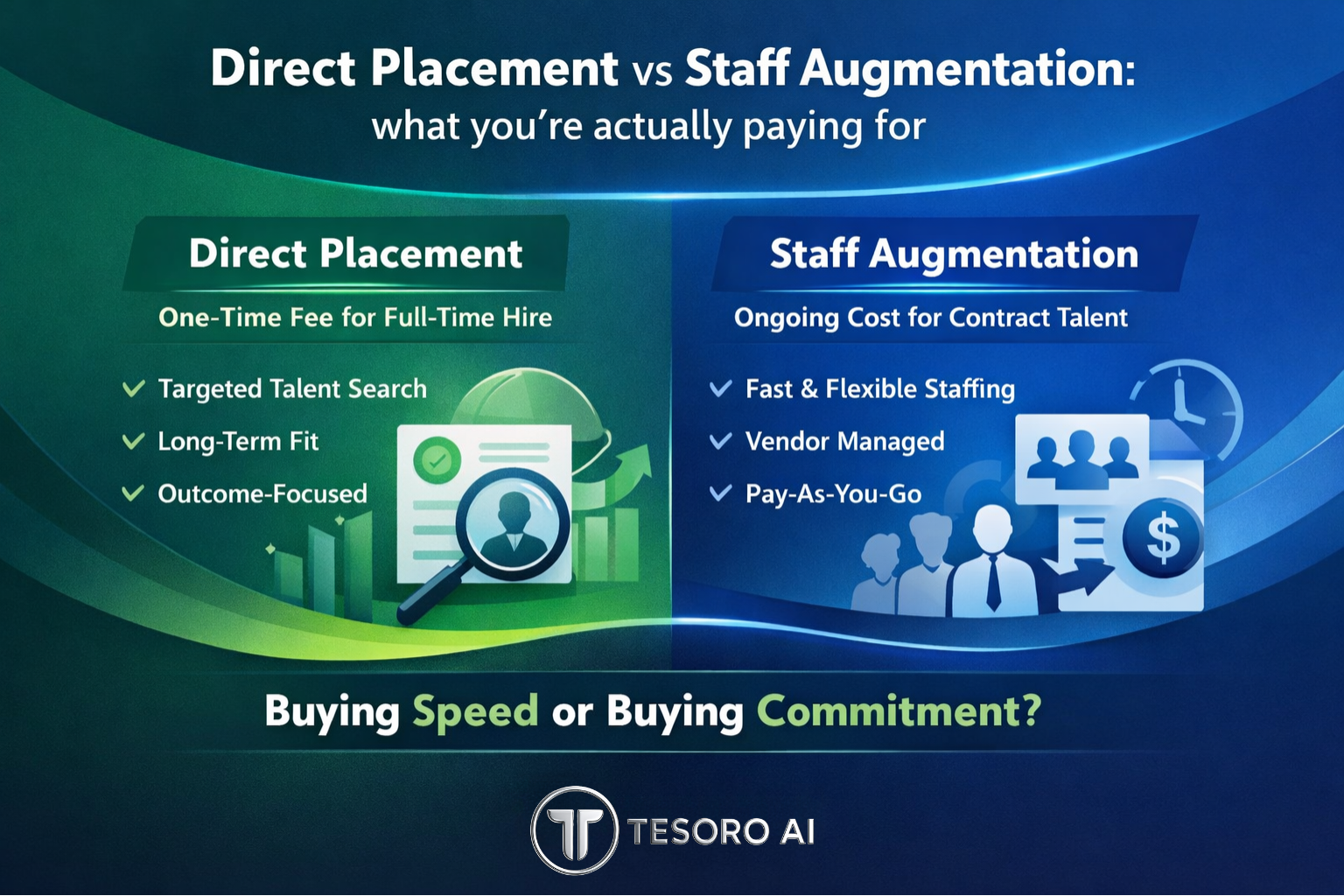 Direct Placement vs Staff Augmentation: What You’re Actually Paying For (and How to Choose)